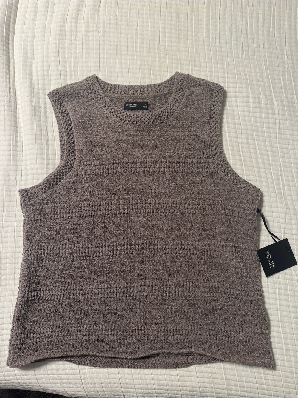 Simply Vera Vera Wang Brown Knit Tank Top